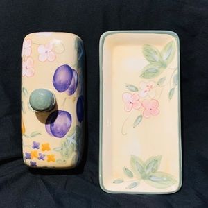 🌸 Home China 2 Piece Butter Dish 🌸